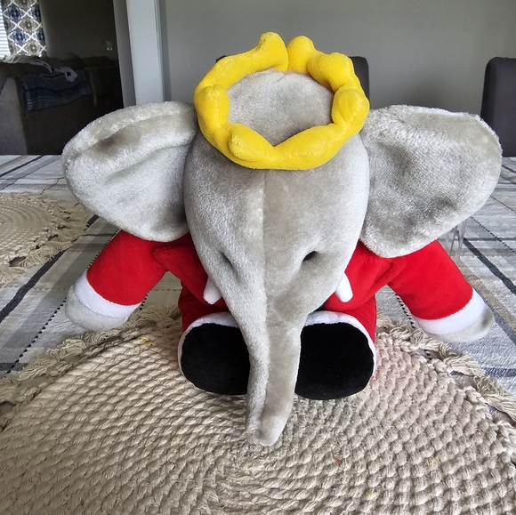 Vintage Macys 1988 Gund Babar the elephant king 14" Plush Red Suit Yellow Crown - Picture 3 of 7